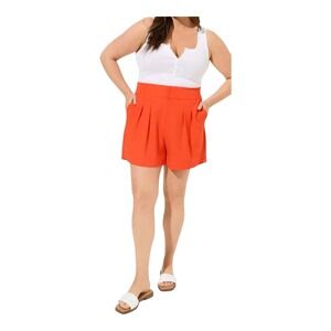 NWT‎ Torrid Wide Leg Studio Crepe Shorts Orange Comet Size 24